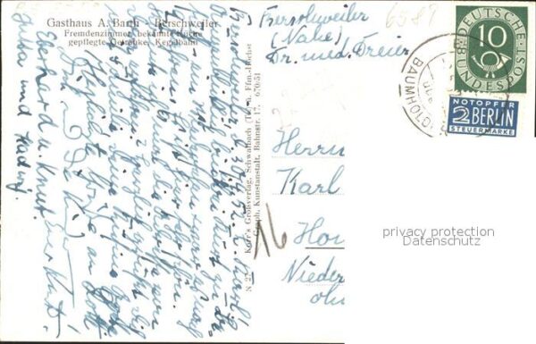 Berschweiler Baumholder Gasthaus A. Barth – Bild 2