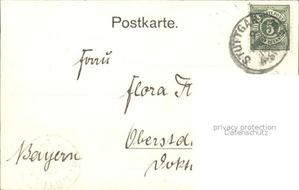 Stuttgart Kuenstlerkarte Kirche Fachwerk – Bild 2