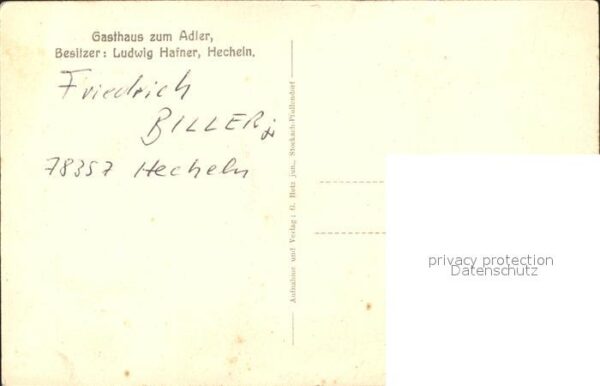 Hecheln Gasthaus zum Adler Ludwig Hafner – Bild 2