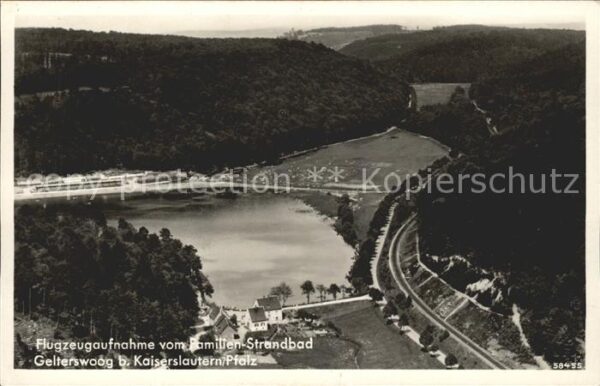 Gelterswoog Familien Strandbad See Kurhaus Fliegeraufnahme