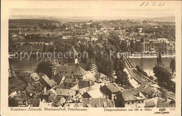 Konstanz Bodensee Altstadt Rheinausfluss Peterhausen Fliegeraufnahme