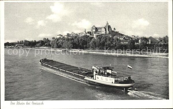 Breisach Rhein Rheinschiffahrt Frachtkahn Muenster