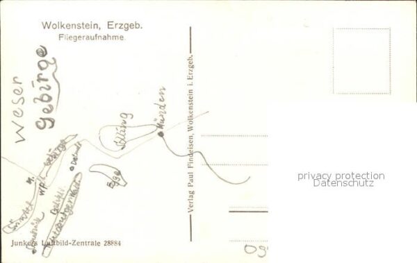 Wolkenstein Erzgebirge Fliegeraufnahme Junkers Luftbild Nr. 28884 – Bild 2