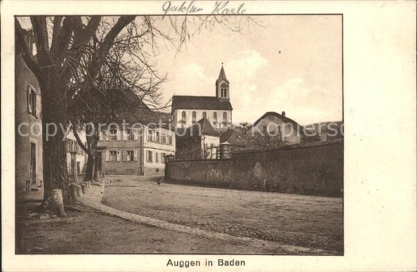 Auggen Partie an der Kirche Stadtmauer