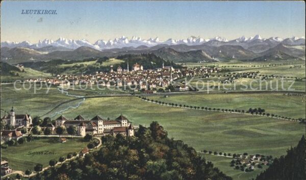 Leutkirch Gesamtansicht mit Alpenpanorama