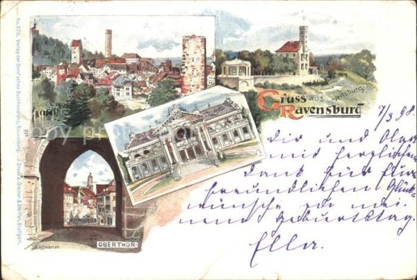 Ravensburg Wuerttemberg Kirche Turm Veitsburg Obertor Schloss