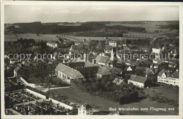 Bad Woerishofen Ortsansicht mit Kirche Fliegeraufnahme