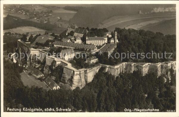 Koenigstein Saechsische Schweiz Festung Fliegeraufnahme