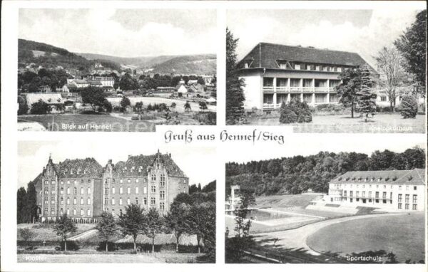 Hennef Sieg Gesamtansicht Kneippkurhaus Sportschule Schwimmbad Kloster