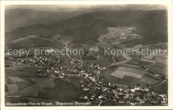 Sosa Erzgebirge Sommerfrische Fliegeraufnahme