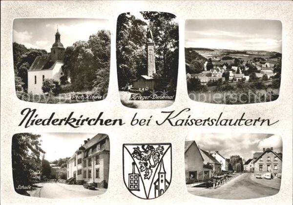 Niederkirchen Kaiserslautern Kirche Kriegerdenkmal Schule Strassenpartie Wappen