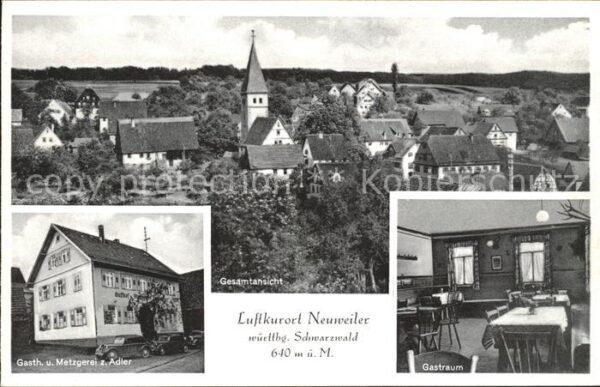 Neuweiler Calw Ortsansicht mit Kirche Gasthaus Metzgerei zum Adler