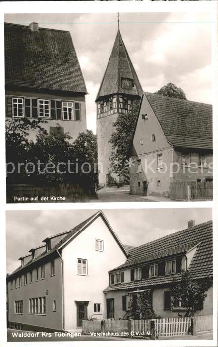 Walddorf Reutlingen Partie an der Kirche Vereinshaus des CVJM