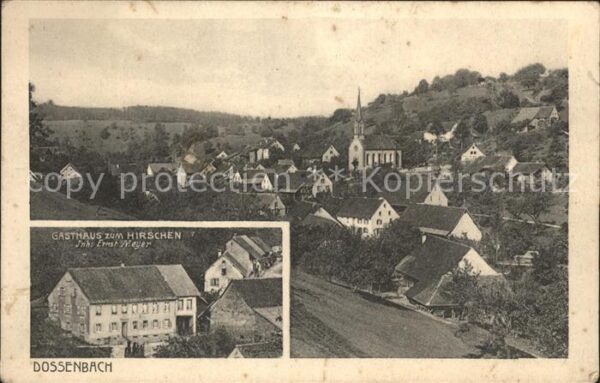Dossenbach Ortsansicht mit Kirche Gasthaus zum Hirschen