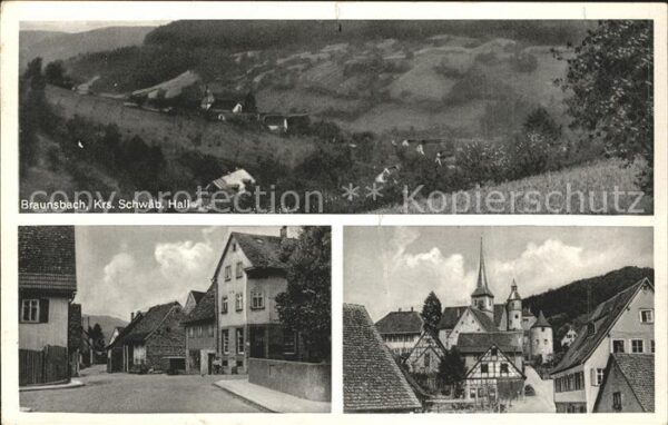 Braunsbach Wuerttemberg Gesamtansicht Strassenpartie Ortspartie
