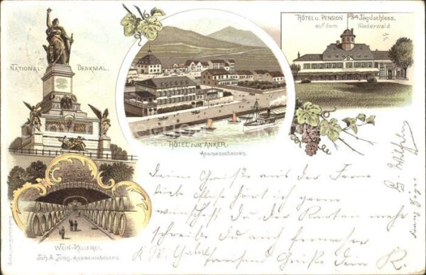 Assmannshausen Nationaldenkmal Weinkellerei Hotel zum Anker Jagdschloss