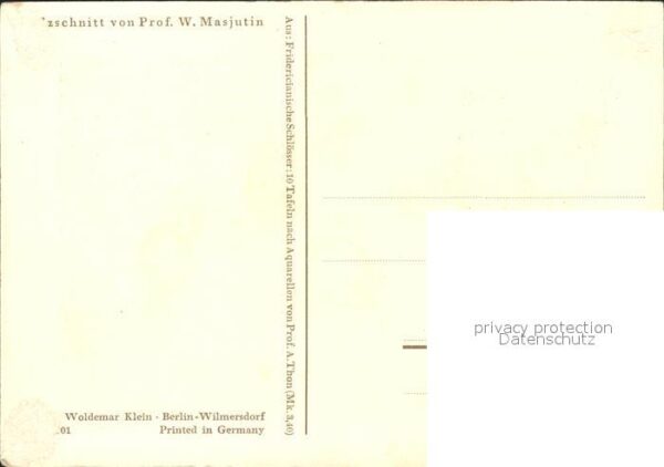 Rheinsberg Schloss Holzschnitt Prof. W. Majutin – Bild 2