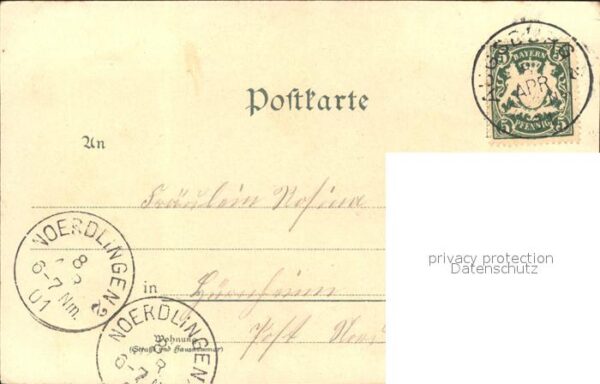 Augsburg Fuenfgradthurm Kuenstlerkarte – Bild 2