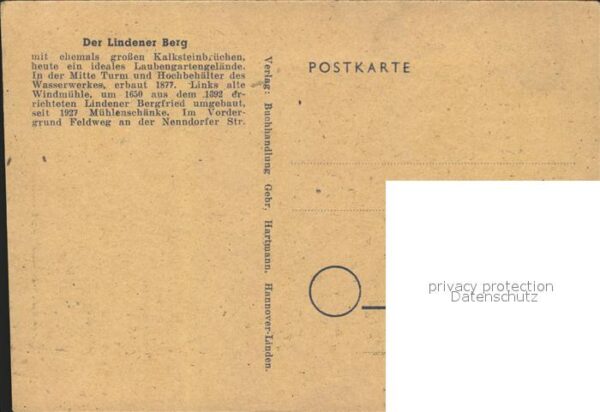 Linden Hannover Lindener Berg Kuenstlerkarte – Bild 2