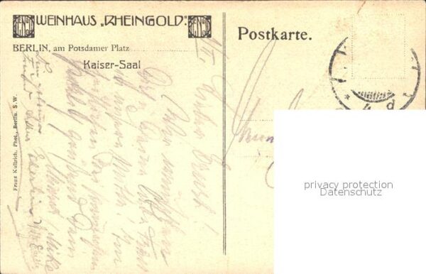 Berlin Weinhaus Rheingold Potsdamer Platz Kaisersaal – Bild 2