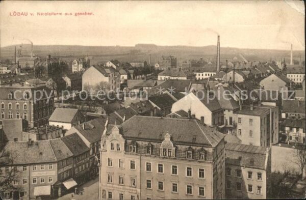 Loebau Sachsen Blick vom Nicolaiturm