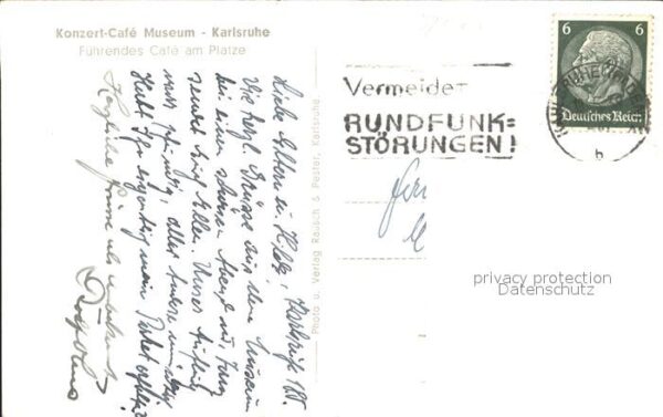 Karlsruhe Baden Konzert-Cafe Museum Fuehrendes  Cafe am Platze – Bild 2