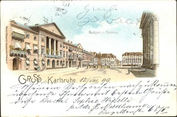 Karlsruhe Baden Marktplatz Rathaus