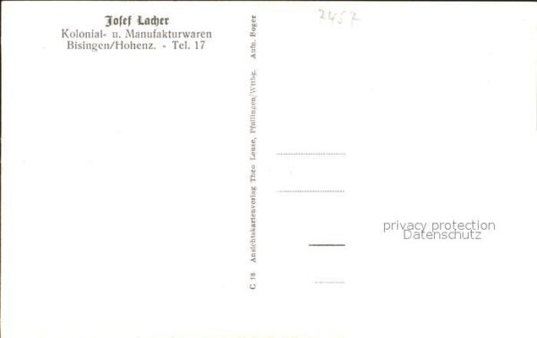 Bisingen Josef Lacher Kolonial- u. Manufakturwaren – Bild 2