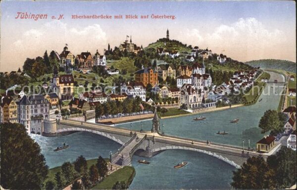 Tuebingen Eberhardbruecke mit Blick auf oesterberg