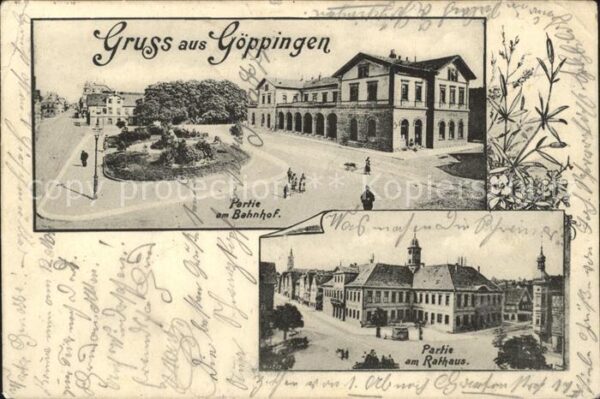 Goeppingen Partie am Bahnhof  Partie am Rathaus
