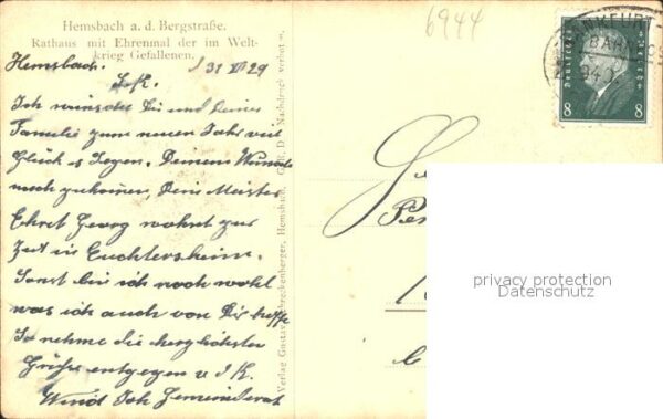 Hemsbach Bergstrasse Rathaus Ehrenmal der im Weltkrieg Gafallenen – Bild 2