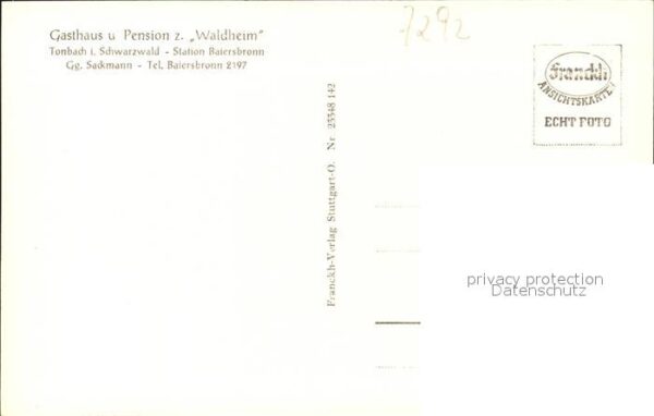 Tonbach Gasthaus z. Waldheim Station Batersbronn – Bild 2