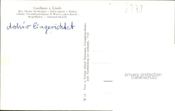 Schweigern Gasthaus z. Linde Karte – Bild 2
