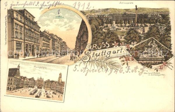 Stuttgart Schlossplatz Marktplatz Eberhard-Gruppe im Schlossgarten