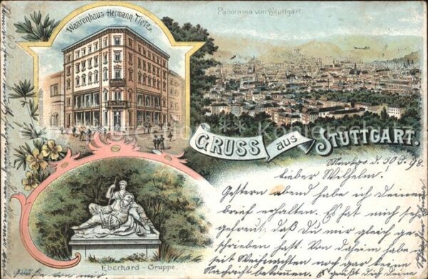 Stuttgart Panorama Waarenhaus Hermann Tietz Eberhard Gruppe
