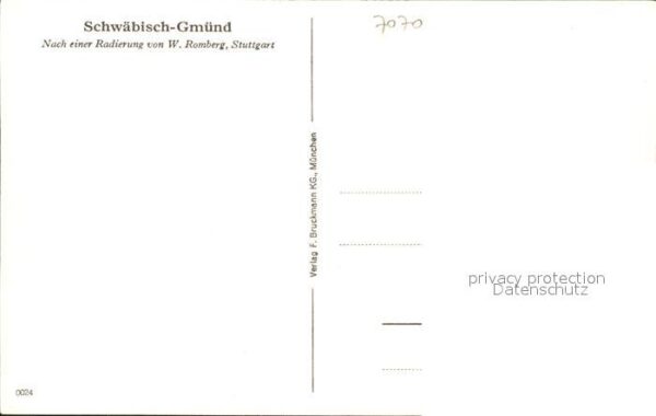 Schwaebisch Gmuend Buchhandlung Joerg Radierung W. Romberg – Bild 2