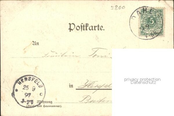 Dahl Hagen Litho Gasthof zur Post Kaiser Friedrich Denkmal – Bild 2