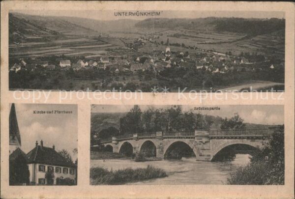 Untermuenkheim Kirche Pfarrhaus Brueckenpartie