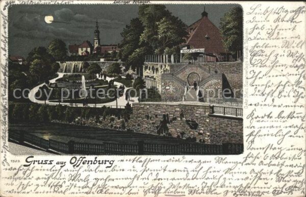 Offenburg Litho Zwinger Anlagen Kopf Gaften