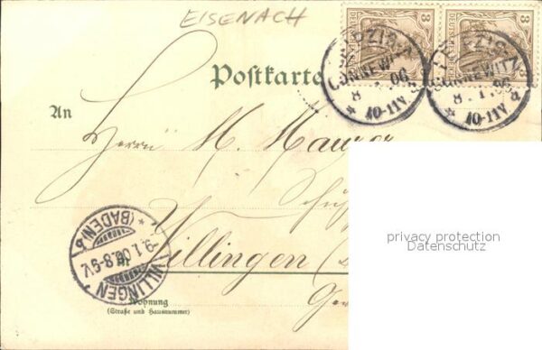 Wartburg Eisenach Frau in Tracht und Burg – Bild 2
