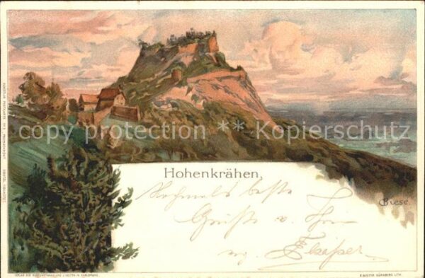 Singen Hohentwiel Hohenkraehen Kuenstlerkarte Biese