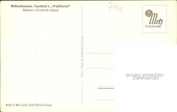 Bebenhausen Tuebingen Gasthaus Waldhorn Friedrich Schaal – Bild 2