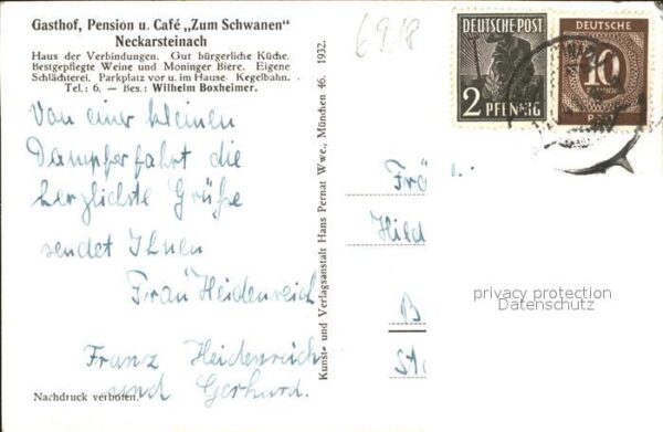 Neckarsteinach Gasthaus Pension Cafe zum Schwanen – Bild 2