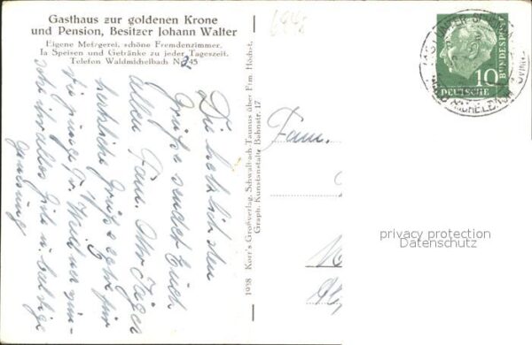 Waldmichelbach Gasthaus zur goldenen Krone Johann Walter – Bild 2