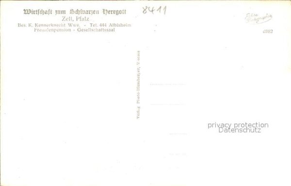 Zell Pfalz Wirtschaft zum Schwarzen Herrgott Partie aus dem Park – Bild 2