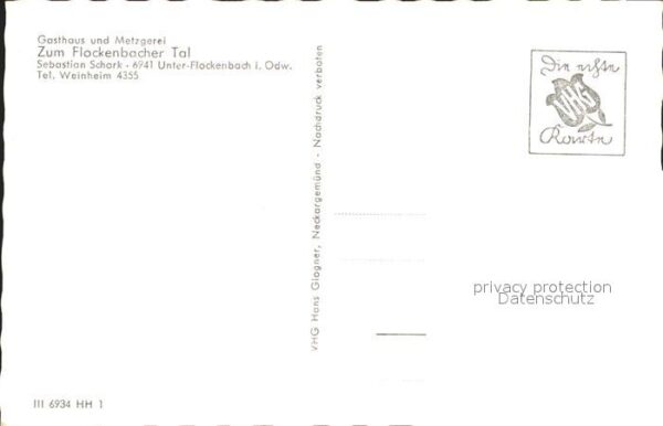 Unter Flockenbach  Gasthaus Metzgerei Zum Flockenbacher Tal – Bild 2