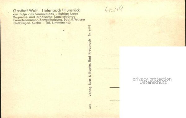 Tiefenbach Hunsrueck Gasthof Wolf – Bild 2
