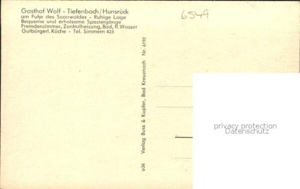 Tiefenbach Hunsrueck Gasthof Wolf – Bild 2