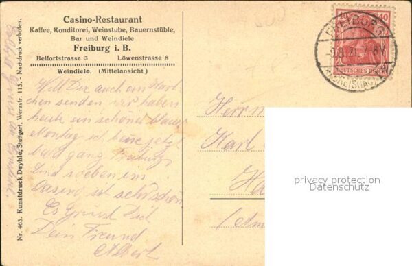 Freiburg Breisgau Casino-Restaurant Weinstube – Bild 2