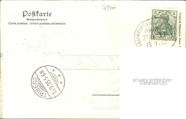 Freiburg Breisgau Friedrichsbruecke Litho Bahnpost – Bild 2